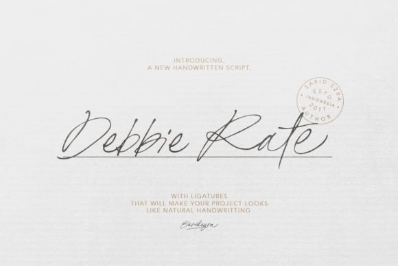 Debbie Rate: A Handwritten Font for Web Design Projects